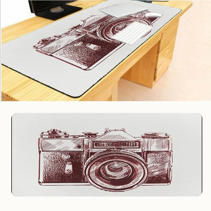 

Mairuige Locking Edge 30x80cm 40x90cm Old Camera Mouse Pad Gaming Large Cartoon Anime Rubber Mausepad Keyboard Table Mat As