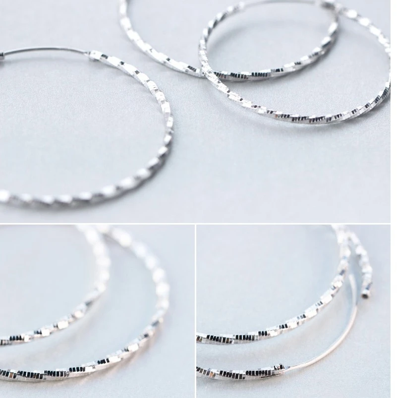 Серьги-кольца женские из серебра 100% пробы классические | Украшения и аксессуары