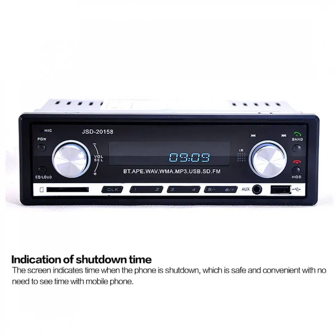 Цифровой автомобильный стерео Bluetooth аудио музыкальный MP3 плеер 1 DIN в тире FM радио