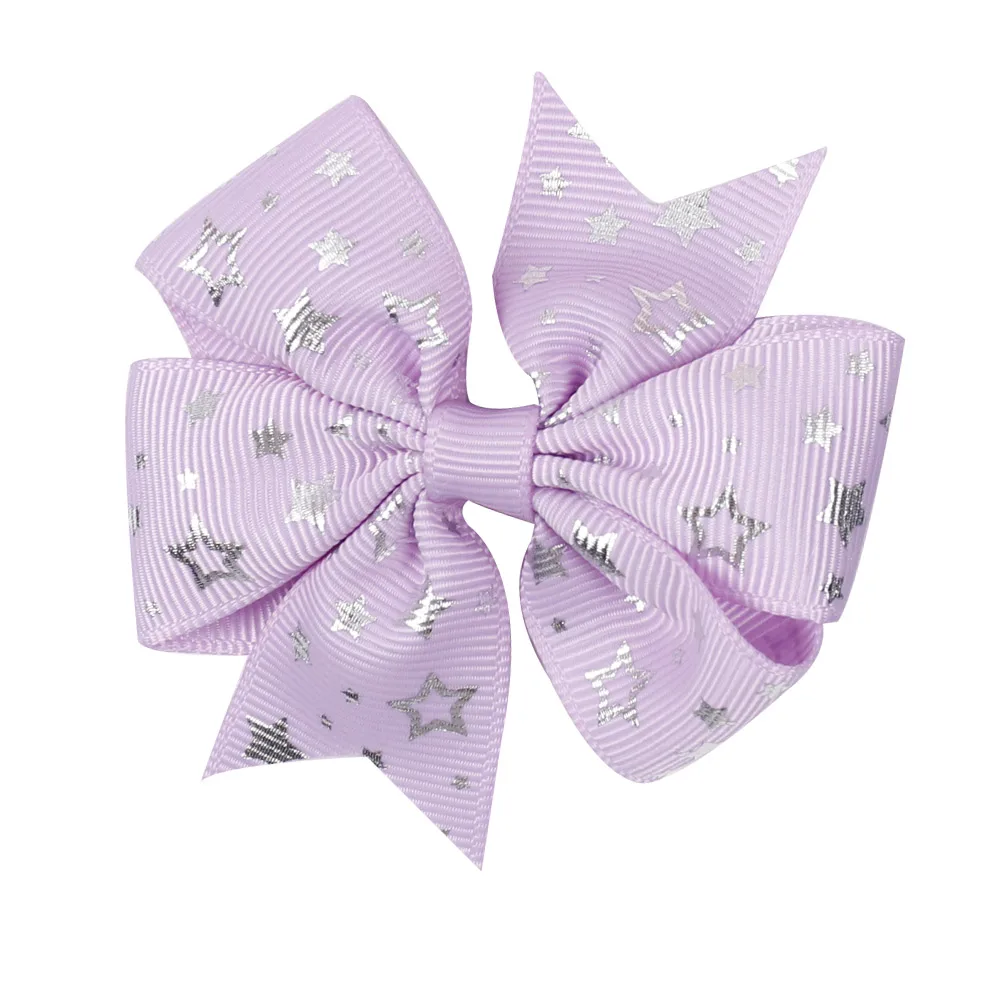 

Girls Cute Printed Five-pointed Star bow Hairpin Sweet Hair Ornament Clips for Kids Barrettes Fashion Headwear Hair Accessories