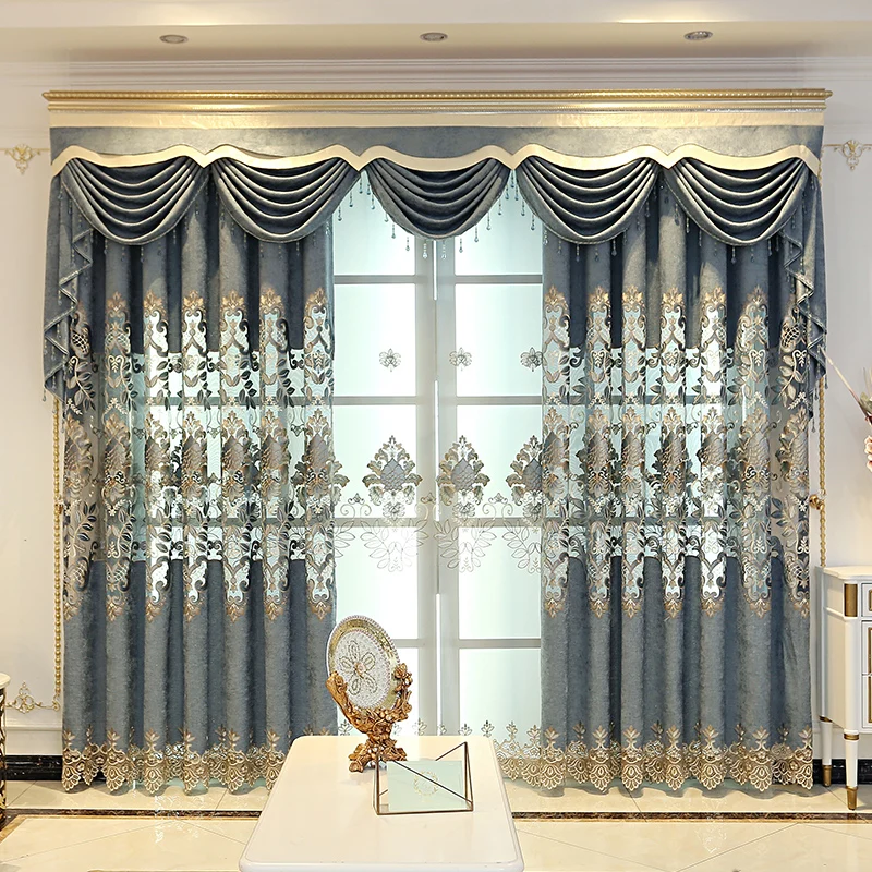 Европейский роскошный вид толстая подошва половина затенения Шторы s для