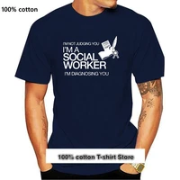camiseta con estampado para hombre camiseta cl%c3%a1sica con mensaje de im judging you im a social worker camiseta estampada