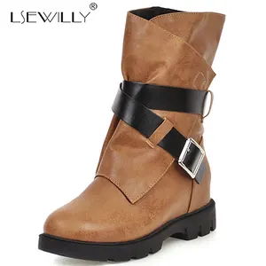 Lsewilly 2020 new arrival women ankle boots buckle round toe autumn winter Western boots fashion comfortable casual shoes woman