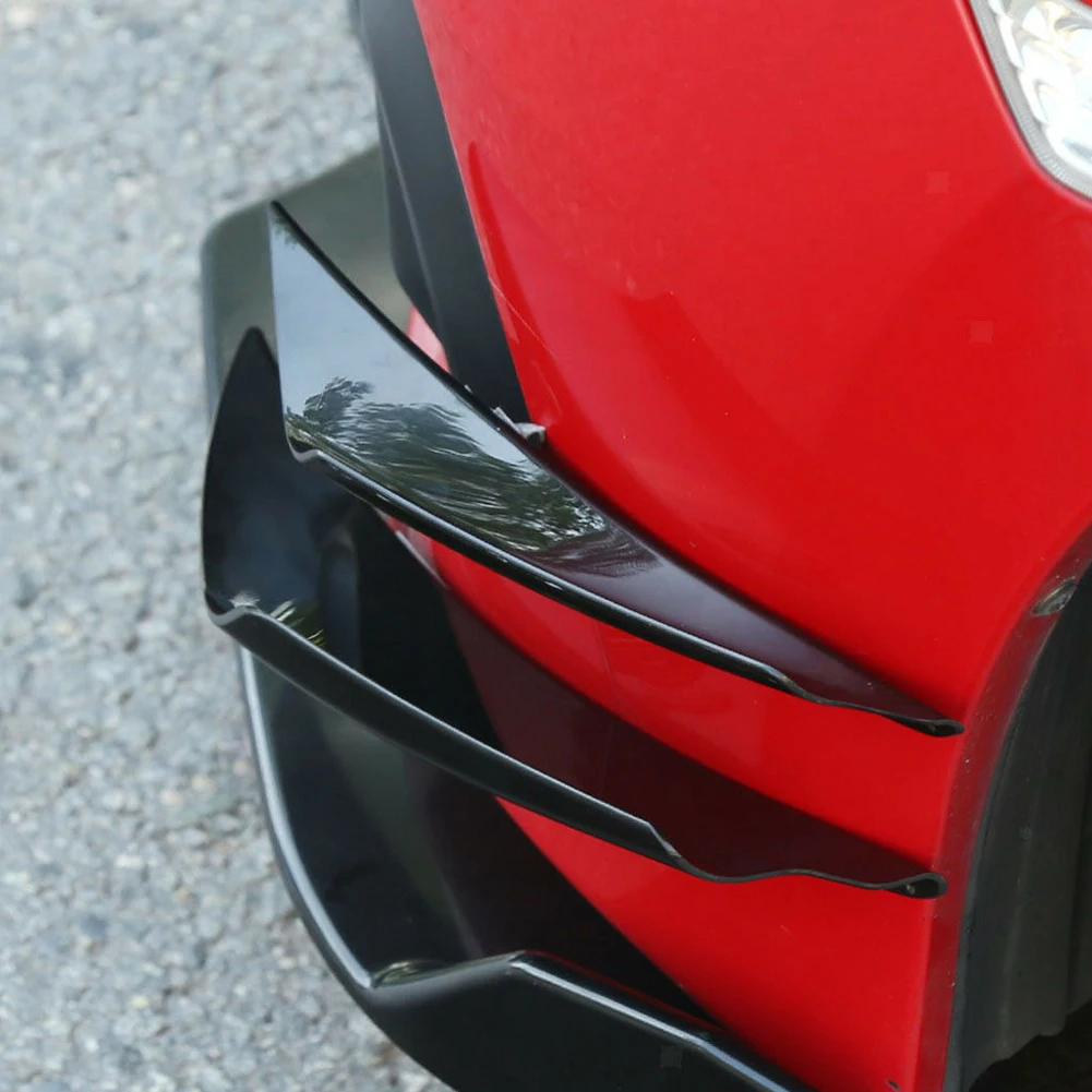 

4PCS Newest Universal Black Front Bumper Lip Side Canards Fin Splitter Spoiler Protector Car Styling Auto Accessories L1