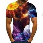 Модная Повседневная футболка с 3D принтом звездного неба, мужская летняя футболка, забавная футболка, уличная одежда для мужчин и женщин, Забавный Топ в стиле хип-хоп в стиле Харадзюку