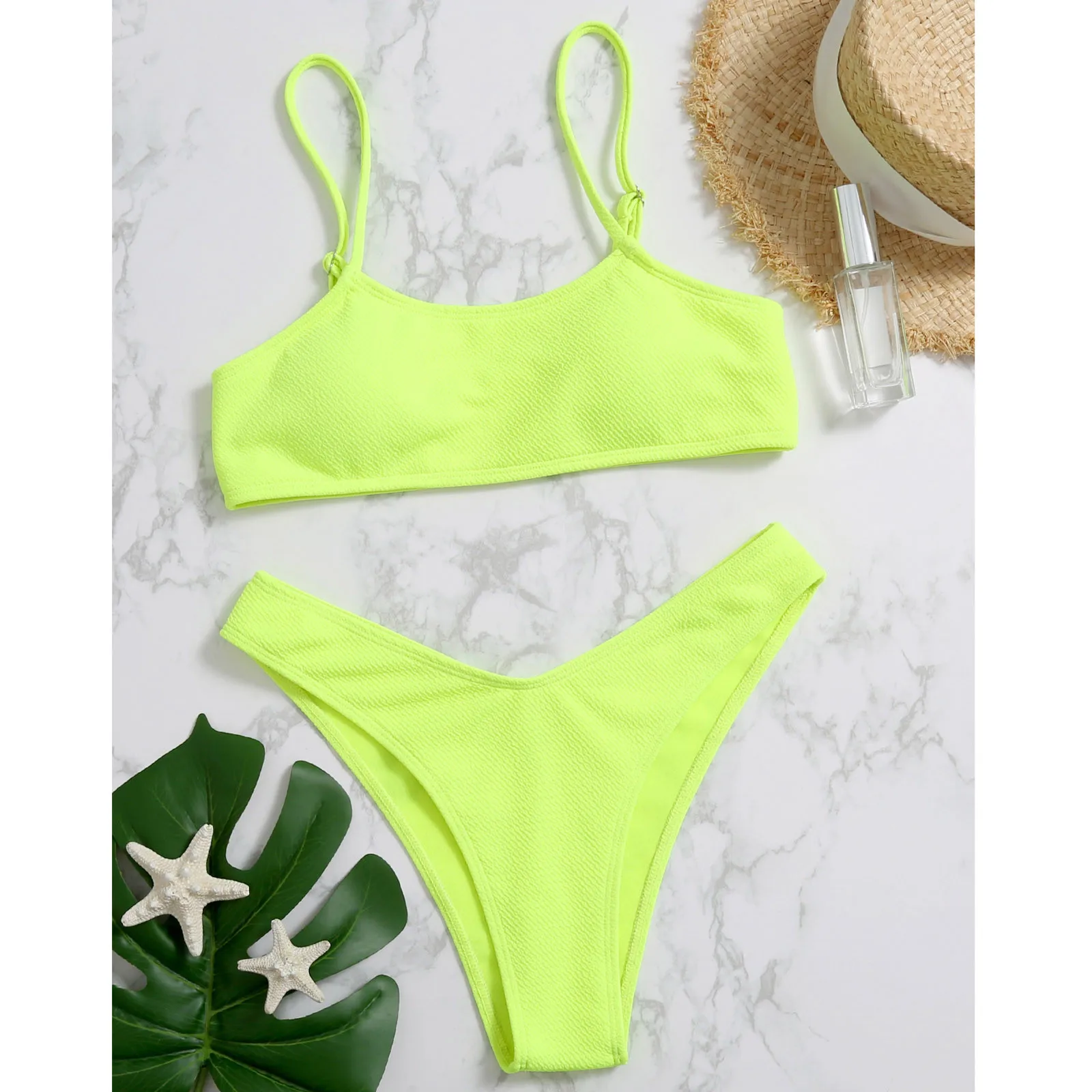 Сексуальный Bikin неоновый купальник Для женщин сексуальный пуш ап бикини комплект