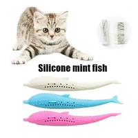 3pcs cat dog toothbrush catnip fish toy silicone mint fish pet teeth cleaning chew toys kitten molar stick pet training supplies