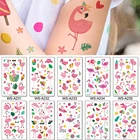 10 видов одноразовых татуировок Фламинго временные реалистичные розовые птицы цветы красивые наклейки для макияжа тела водостойкие