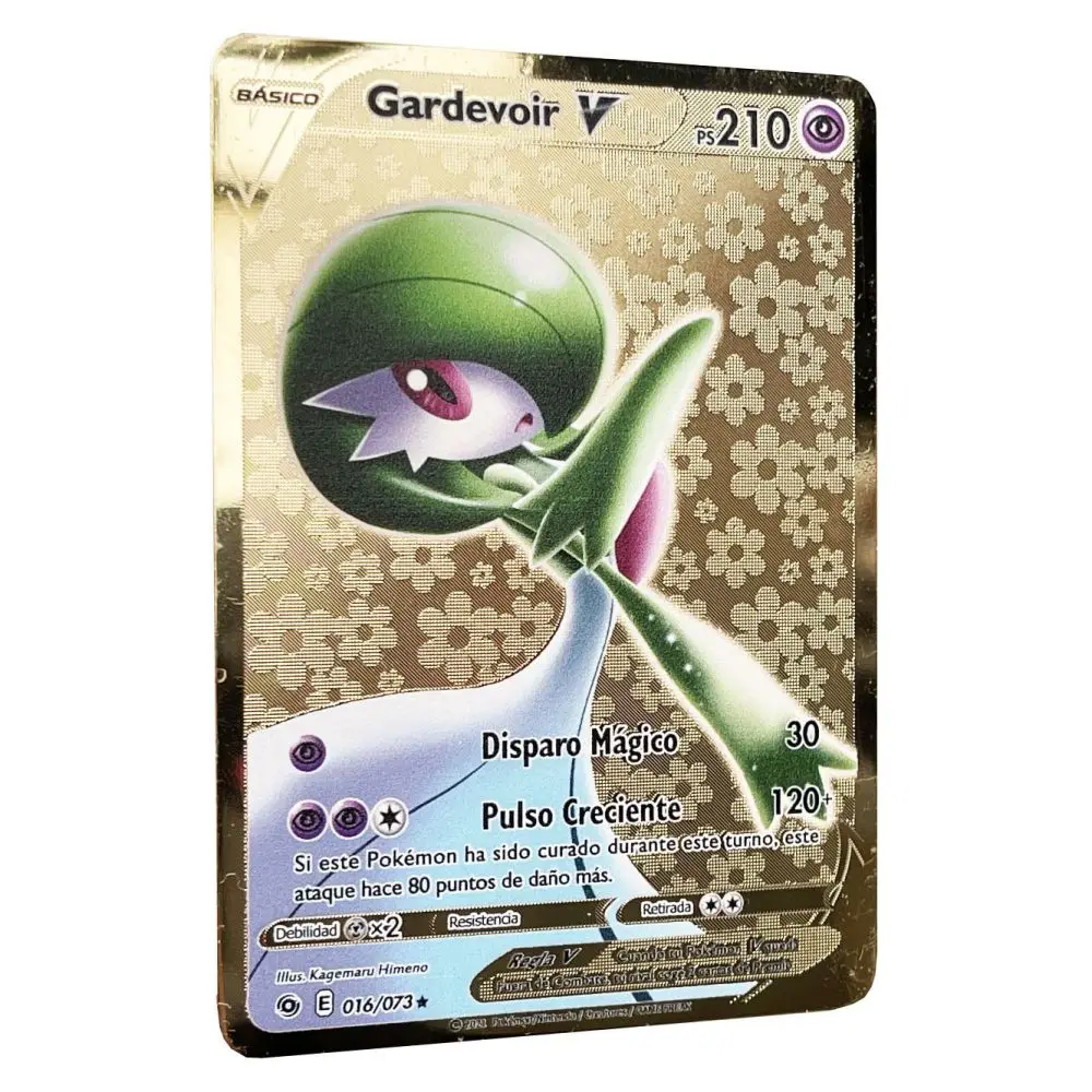 

Gardevoir V Pokemon Cards in Spanish Iron Metal Pokmo Letters Kids Gift Game Collection Cards ESPAÑOL Toy Rainbow