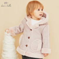 db16546 dave bella winter baby girls fashion cartoon padded hooded coat children tops infant toddler outerwear