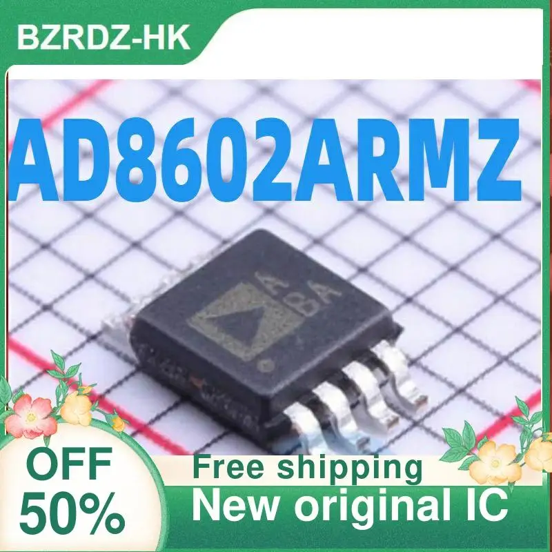 5PCS AD8602ARM AD8602ARMZ AD8602 ABA MSOP8 New original IC