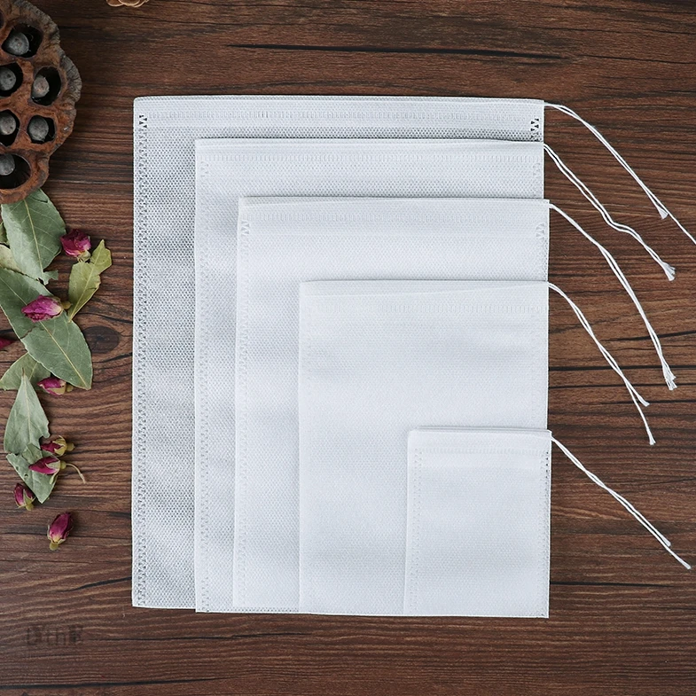 Большие одноразовые пустые чайные пакетики с фильтром 100 шт. 20 х30 см сетчатые без