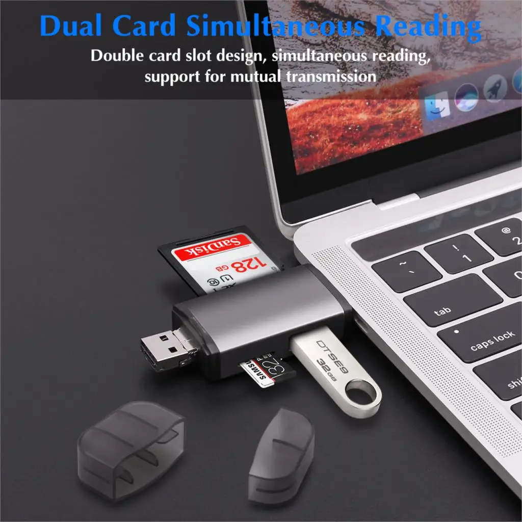Кардридер GOOJODOQ Micro USB 2 0 Type C к SD TF адаптер Аксессуары OTG кардридер смарт карта