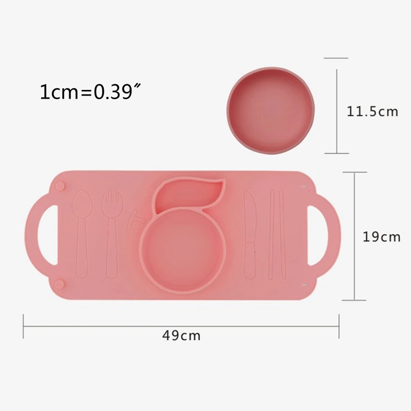 

Baby Silicone Placemat Suction Cup Dinner Plate Baby Food Supplement Bowl Infant Small Partitions Anti-drop Tableware