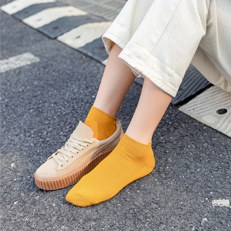 

5Pairs/lot Men's Socks Breathable Sports Men Socks Solid Boat Socks Comfort Cotton Ankle Socks Women White Black Calcetines