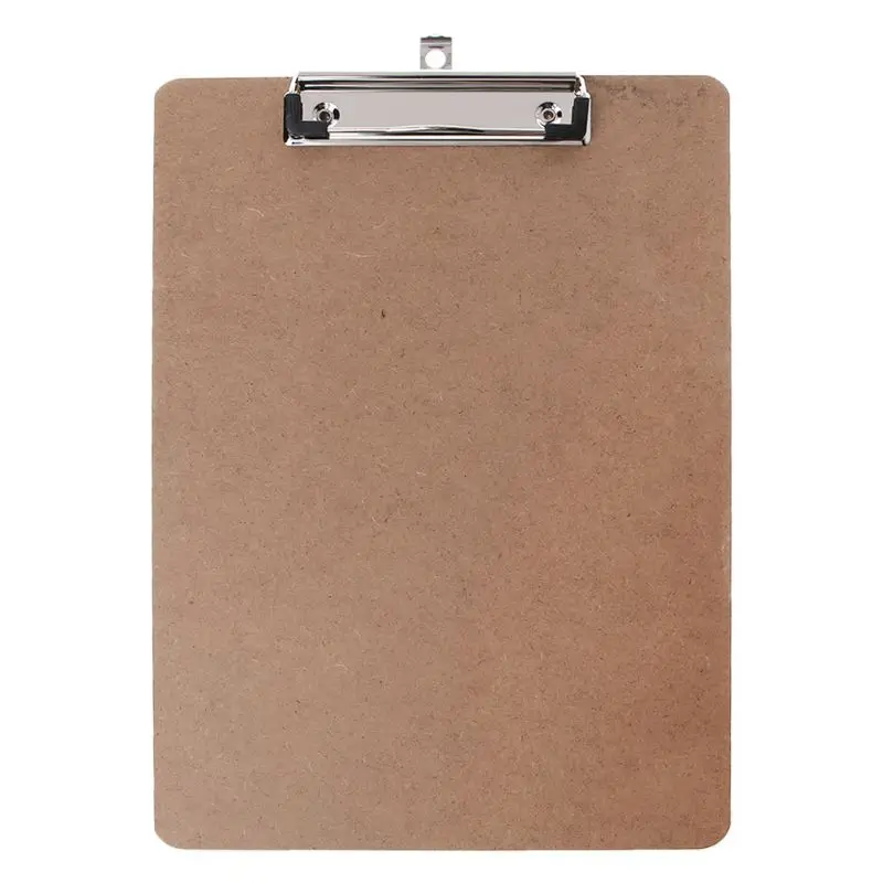 

Portable A4/A5 Wooden Writing Clip Board File Hardboard with Metal Vertical Clips for Office School Stationery Supplies D5QC