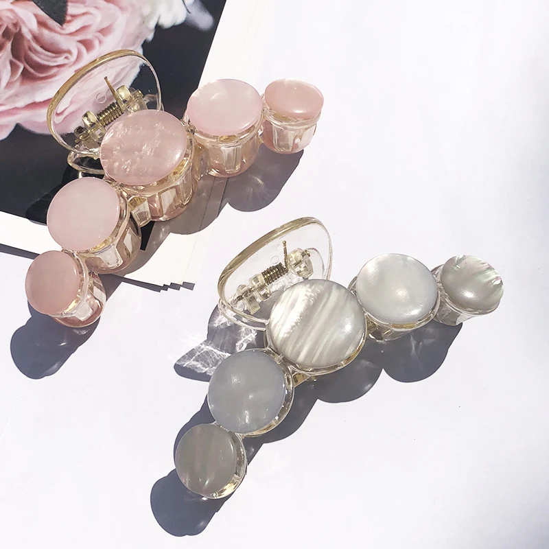 Заколка для волос женская с кристаллами и жемчугом пластиковая - купить по