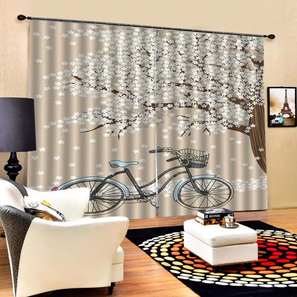 Белые цветочные шторы 3D затемненные для гостиной постельные принадлежности