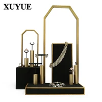new metal microfiber jewelry display props light luxury high end jewelry display stand ring earring jewelry display stand