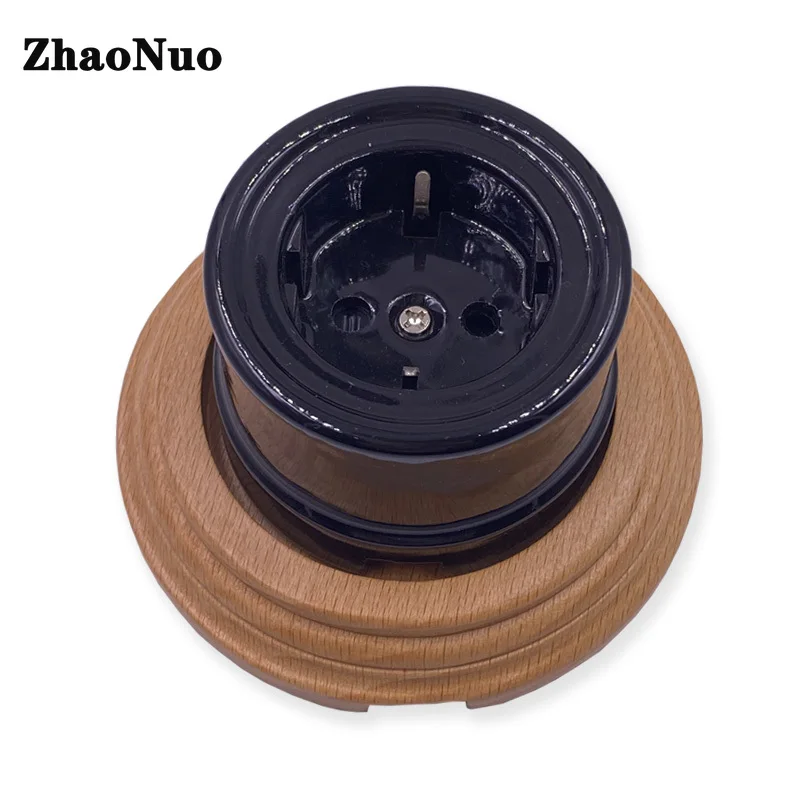 Керамика ЕС попсокет электрическая розетка в стену 16A огнестойкий гладкий