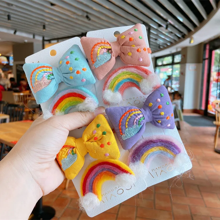 

Free shipping Fashion Children rainbow Clouds lovely hairpins BB girl's hairclips kids korea style side clip hair accessories