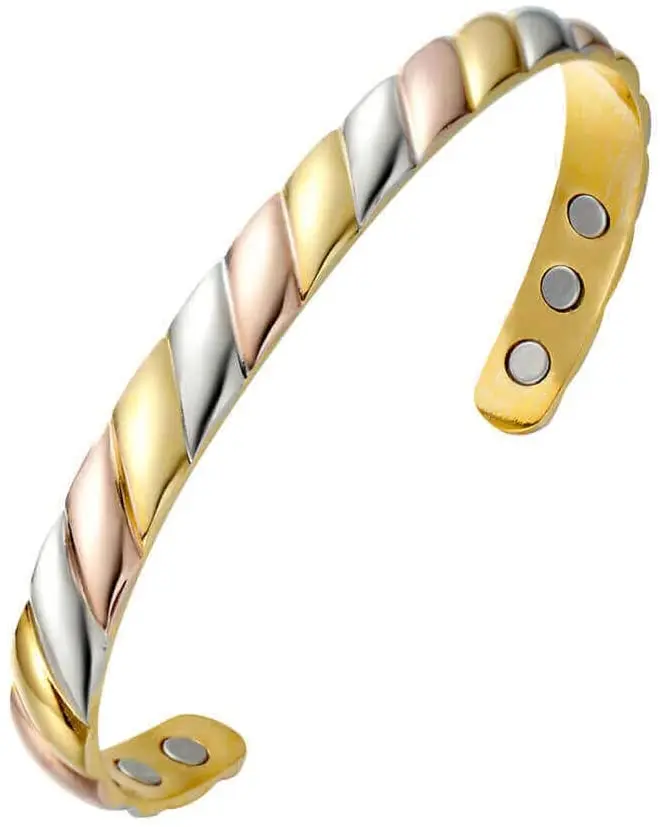 

Wollet Copper Bracelet for Arthritis and Joint Pain Magnetic with Magnet for Women and Men Solid Adjustable Relief Tunnel Carpal