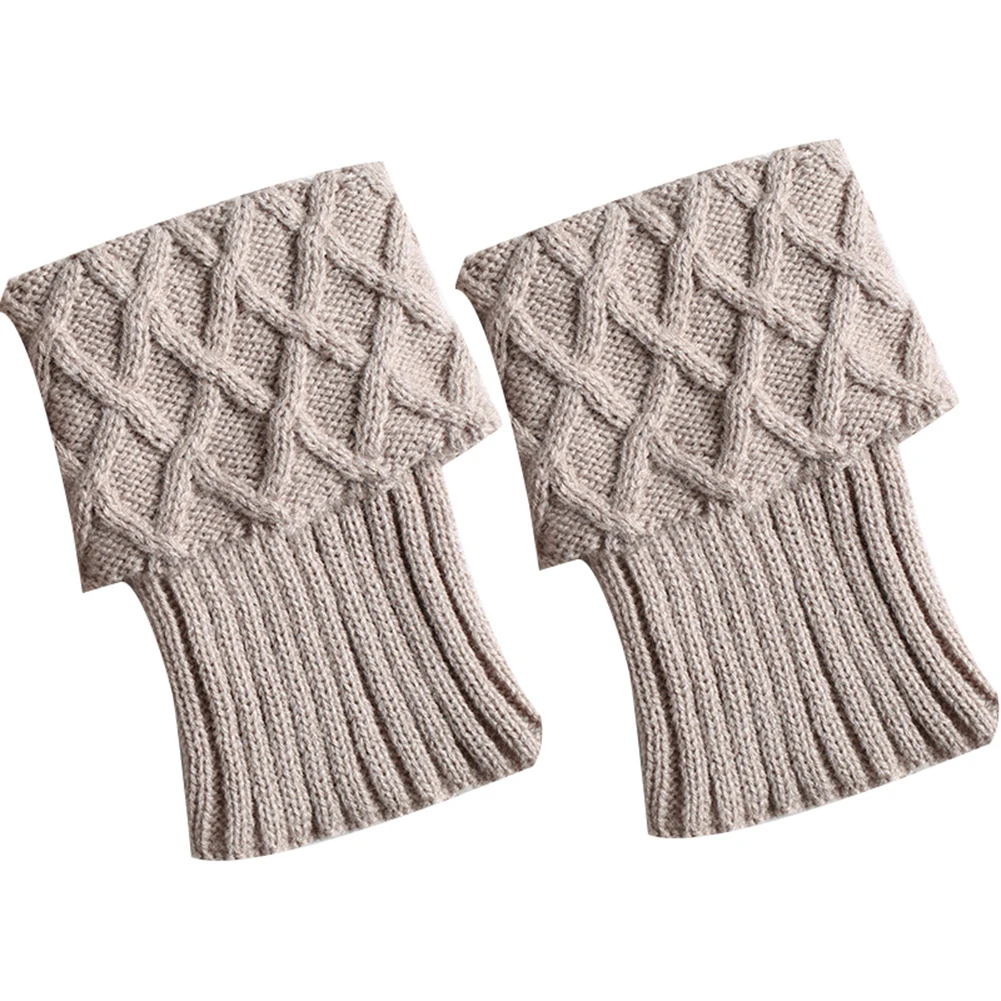 Женские зимние вязаные гетры однотонные носки верхние манжеты Polainas Calcetines Mujer