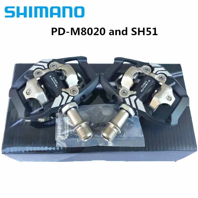 SHIMANO PD-M8020 XT series mountain bike riding self-locking pedal lock step with SH51 piece black brand new original | Спорт и