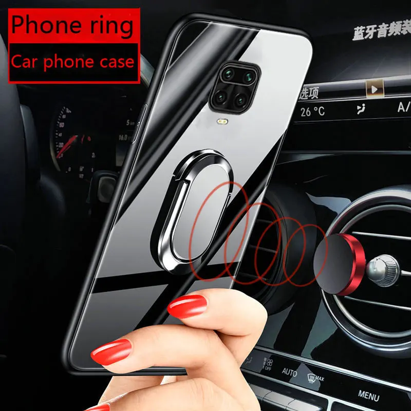 Кольцевой Магнитный чехол для xiaomi Redmi Note 9S из закаленного стекла 9 Pro max мягкая