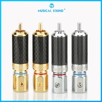 carbon fiber rca plug connector audio signal cable coaxial line lotus plug jack gold plated rca male connector audio adapter
