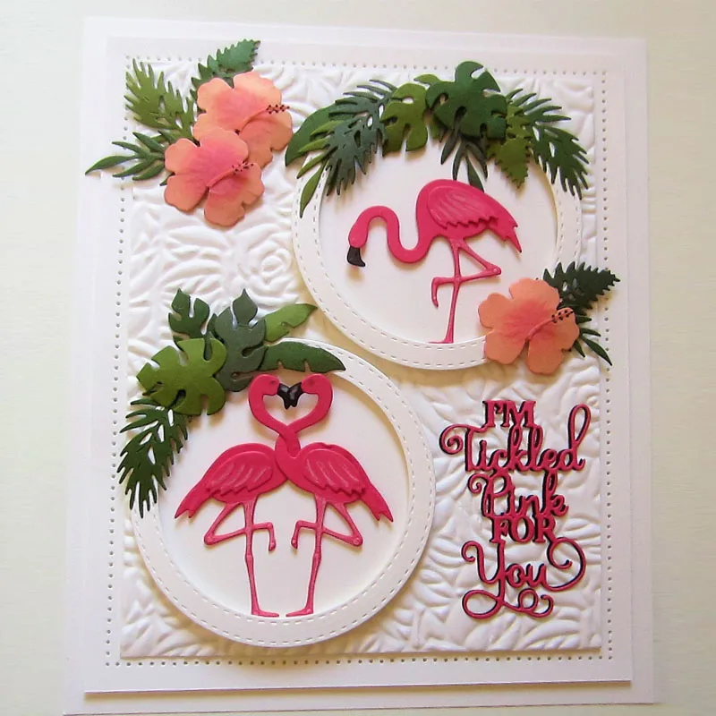 Разные Цветочные кружевные рамки листья Фламинго металлические плашки DIY