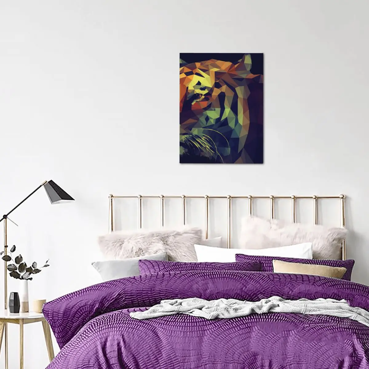 

Low Poly Tiger Canvas Print Wall Art Painting Modern Picture Living Room Decoration