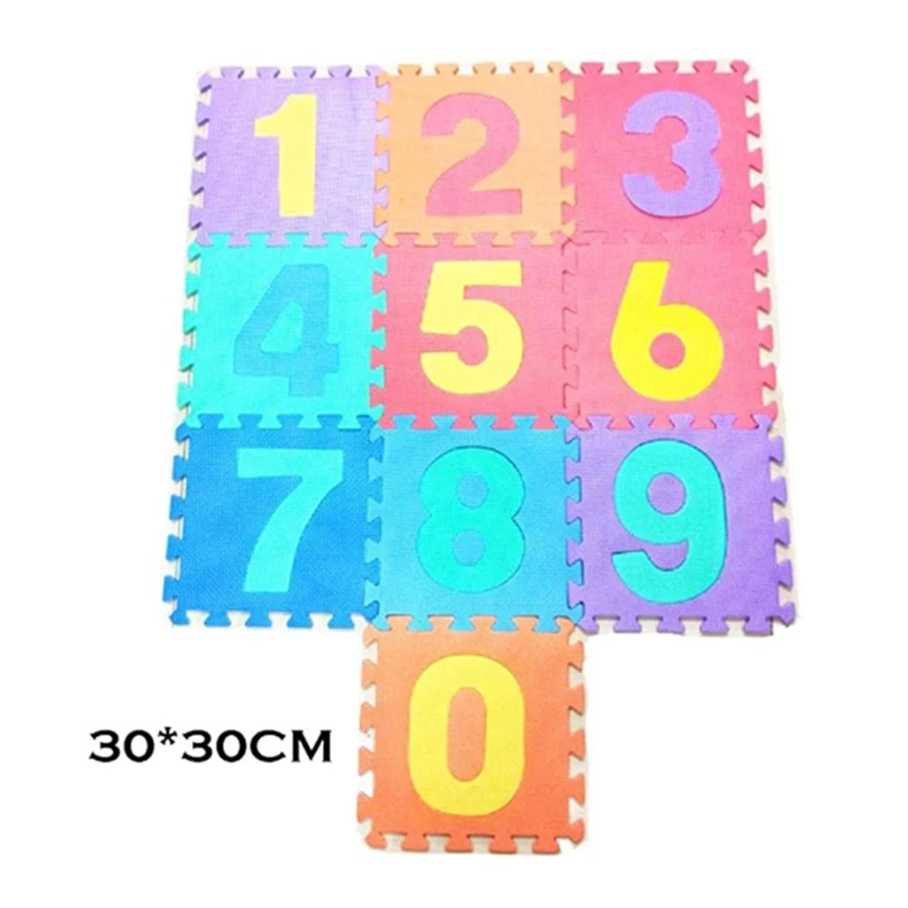 

10PCS 0-9 Digital Foam Puzzle Floor Mat Safety Crawling Mat Toy Painting Anti-Fall, Anti-Cold, Environmental Protection
