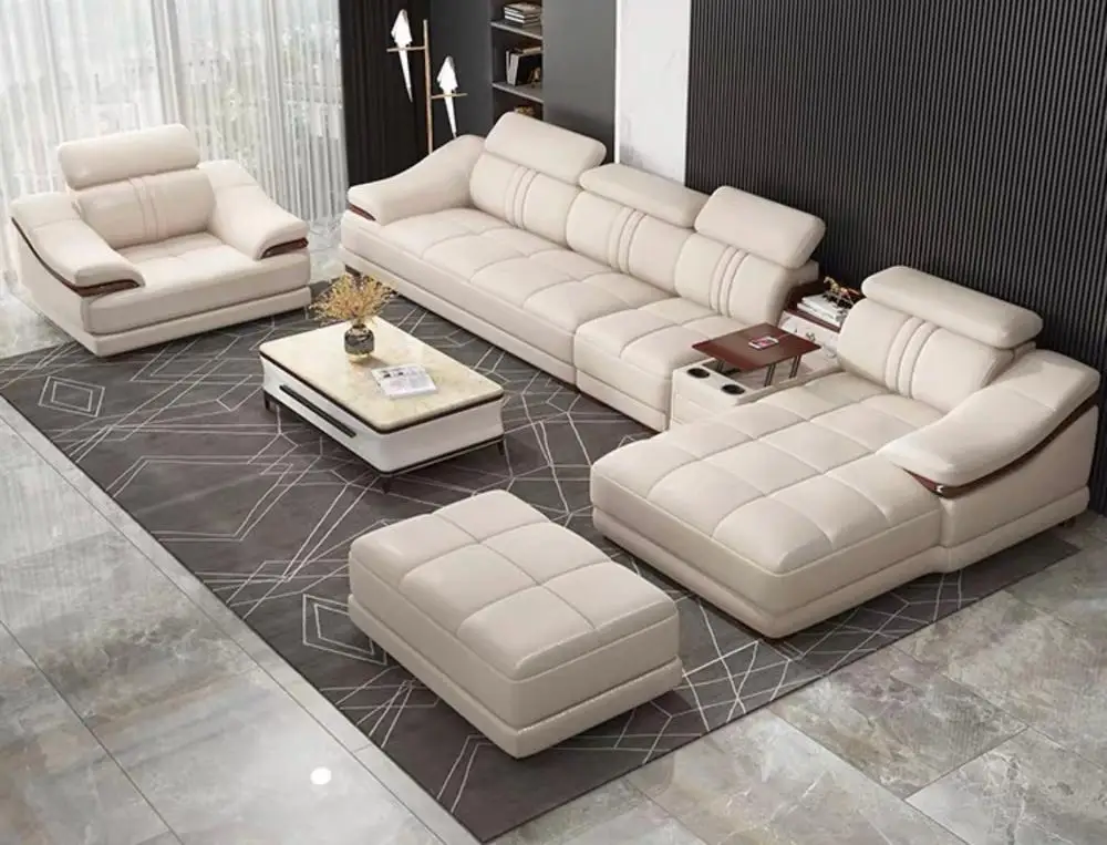 Диван L образной формы из натуральной кожи для гостиной диван гостиной|Диваны