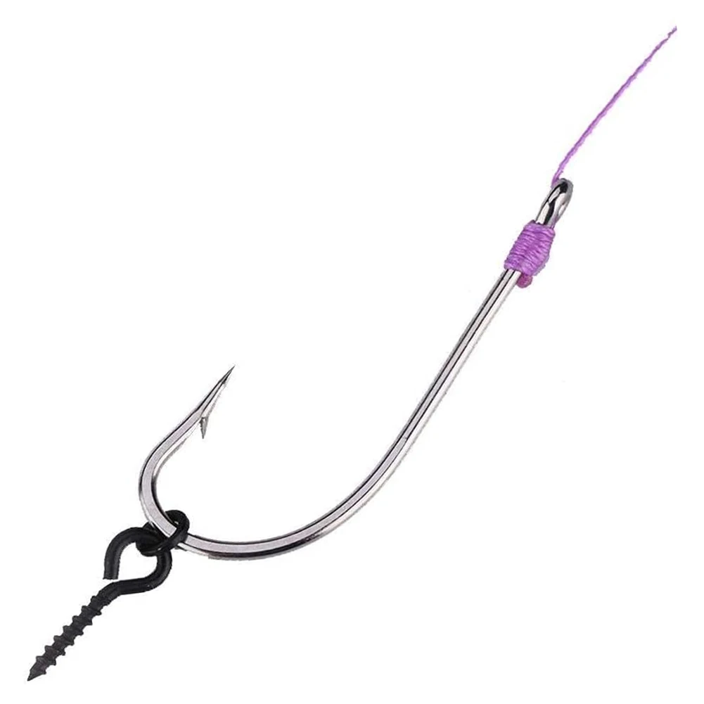 

10Pcs Carp Fishing Boilie Screw with Solid Ring Bait Tool Chod Rigs Carp Fishing Hair Tackle Accessory