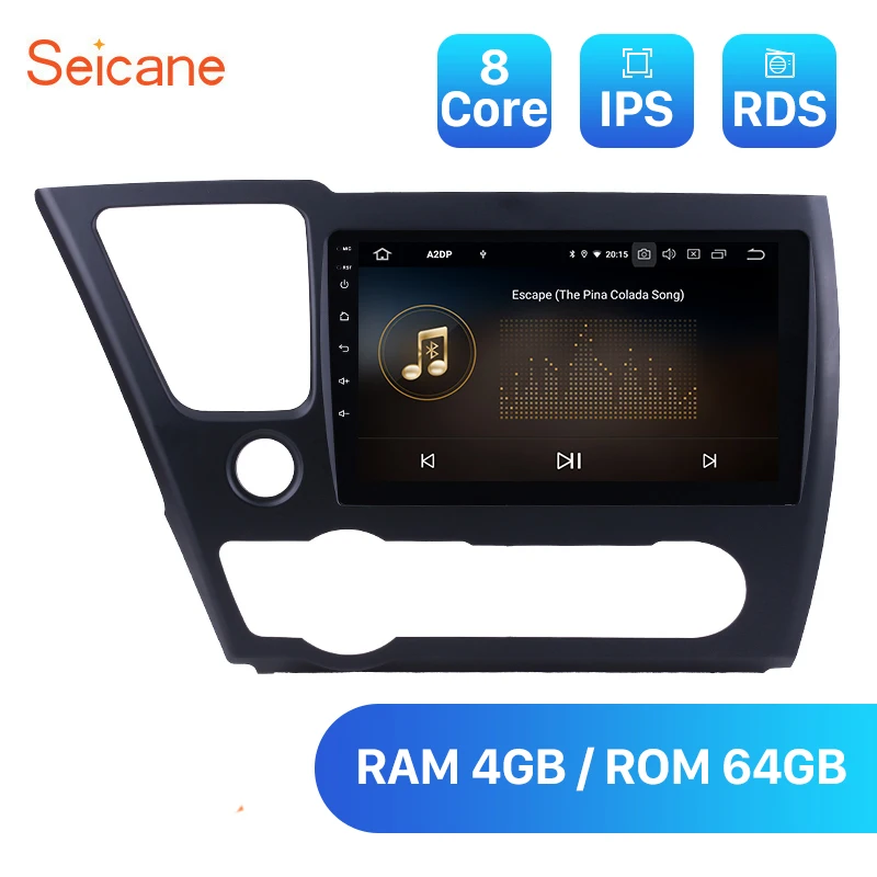 

Seicane 9" Android 10.0 DSP Car Auto Stereo multimedia GPS Navigation For 2014 2015 2016 2017 HONDA CIVIC Built in Carplay