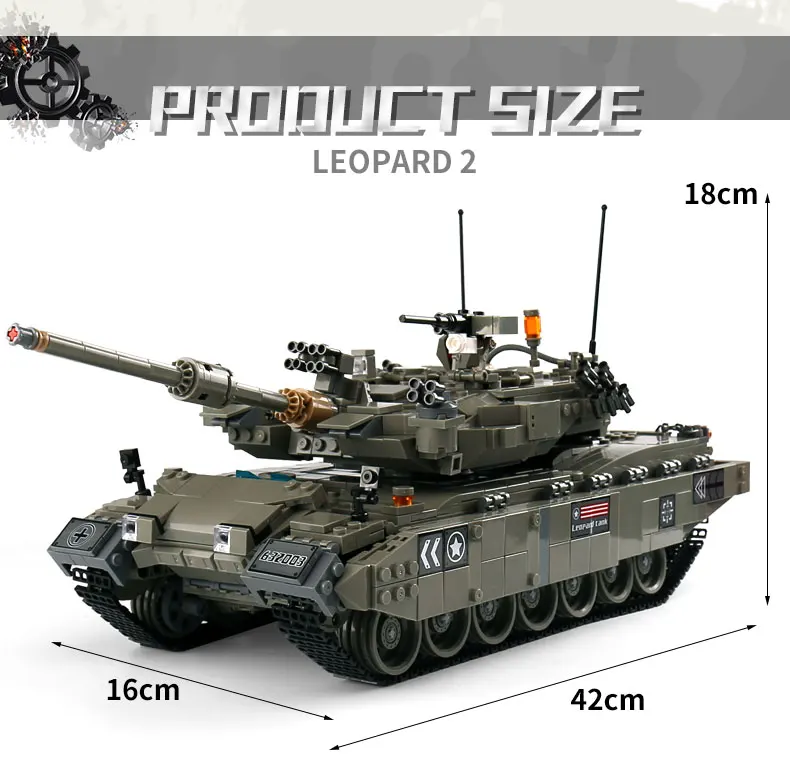 632003 главный боевой танк Leopard 2, набор строительных блоков, кирпичи, сборные, сделай сам, развивающие игрушки на день рождения, веселые рождественские подарки