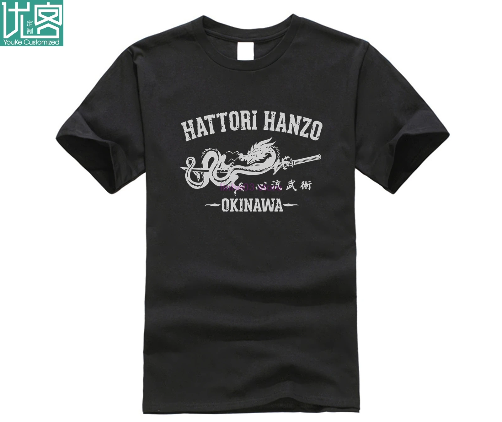 Футболка мужская с японским Самураем и мечами крутая забавная рубашка принтом