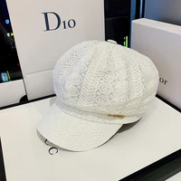 2021 new best selling octagonal hat ladies summer japanese lace wild beret light and breathable outing sunscreen cap