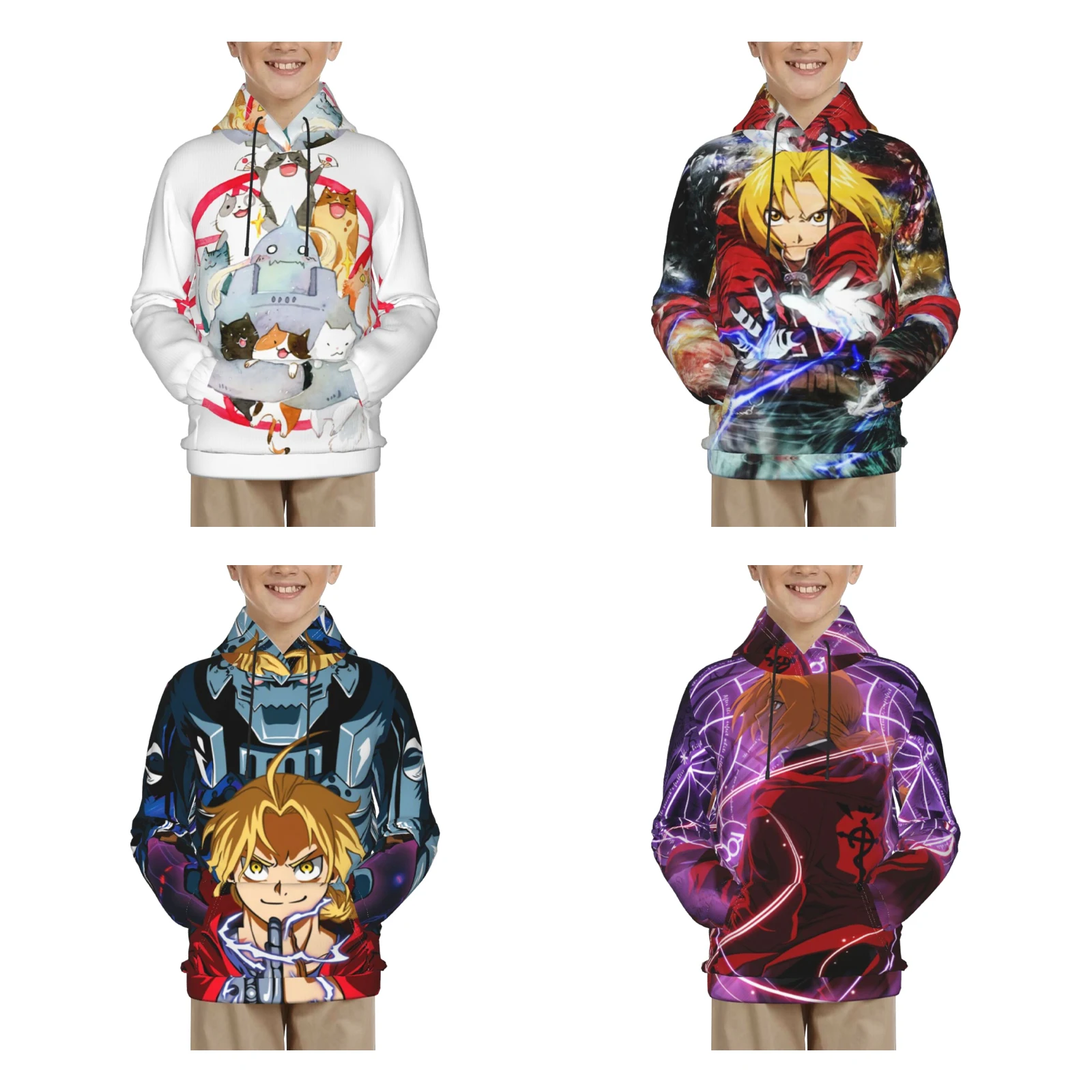 Цельнометаллический альхимик с капюшоном Свитшот Юность классические толстовки