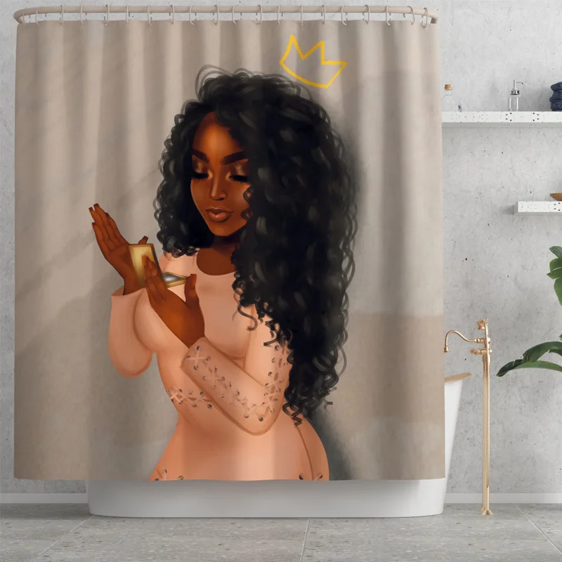 Африканский женский коврик для ванной и душевой занавески из микрофибры