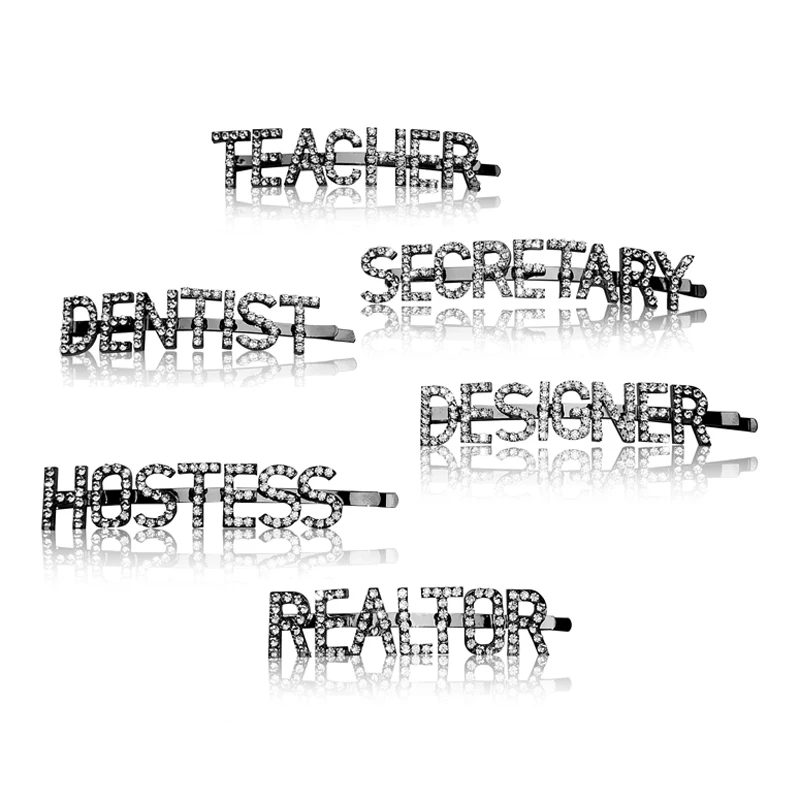 Тематические зажимы для волос риэлтор учитель дантист секретарь Высокое
