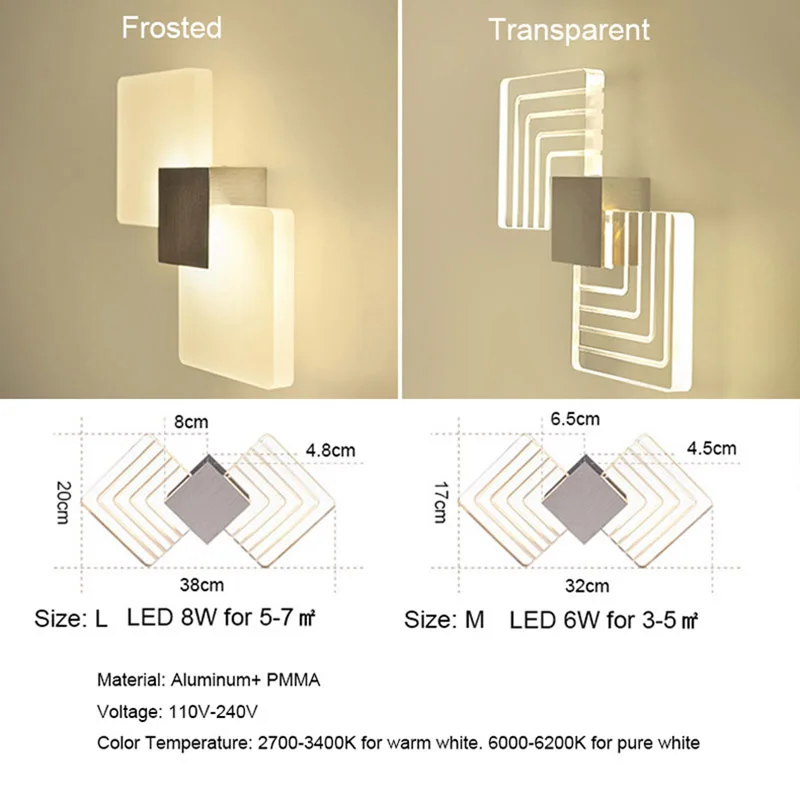 Постсовременная геометрическая форма светодиодный настенный светильник