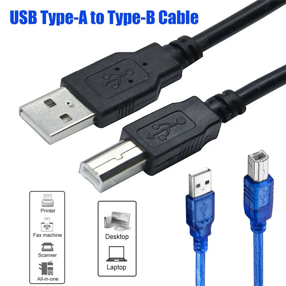 

USB 2.0 Printer Cable Type A Male To B Male Super Speed Sync Data Cord For HDD Digital Camera Webcam HP Canon Epson Printer