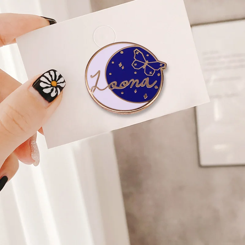 Эмалированная брошь Loona с изображением красивого звездного неба значок для