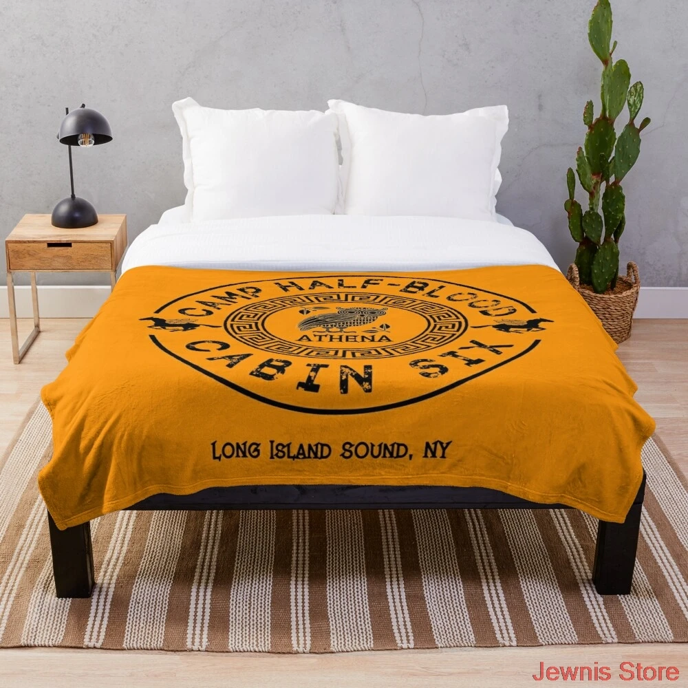 

Cabin Six Athena Percy Jackson Camp Half Blood Throw Blanket flannel Sherpa bedspread bedding sofa picnic fur soft blanket