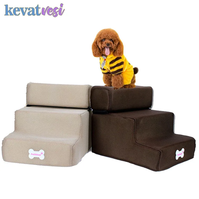 

Pet Stairs Colorful Soft Sponge Steps Breathable Mesh Puppy Climbing Ladder Anti-slip Removable Cats Bed Stairs Pet Supplies
