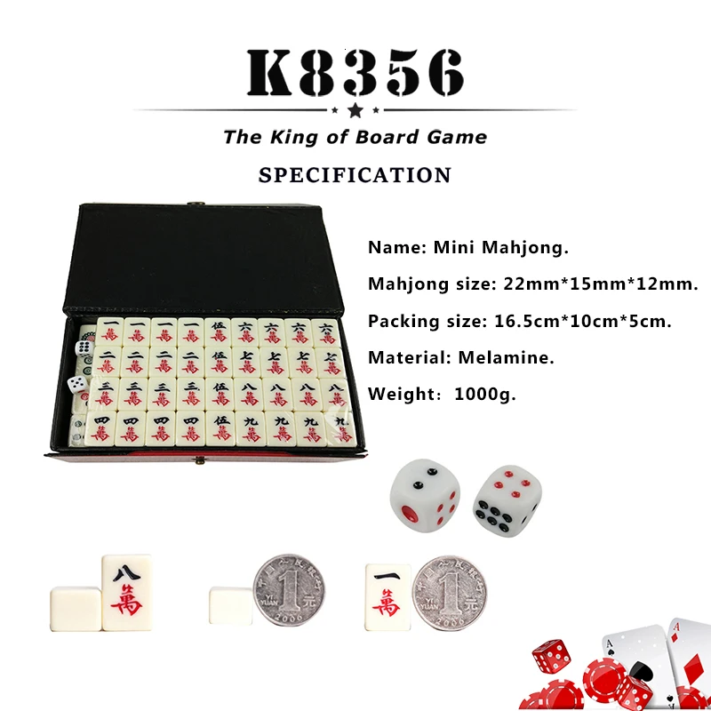K8356 Мини маджонг Портативный охраны окружающей среды Меламиновый Набор для игры