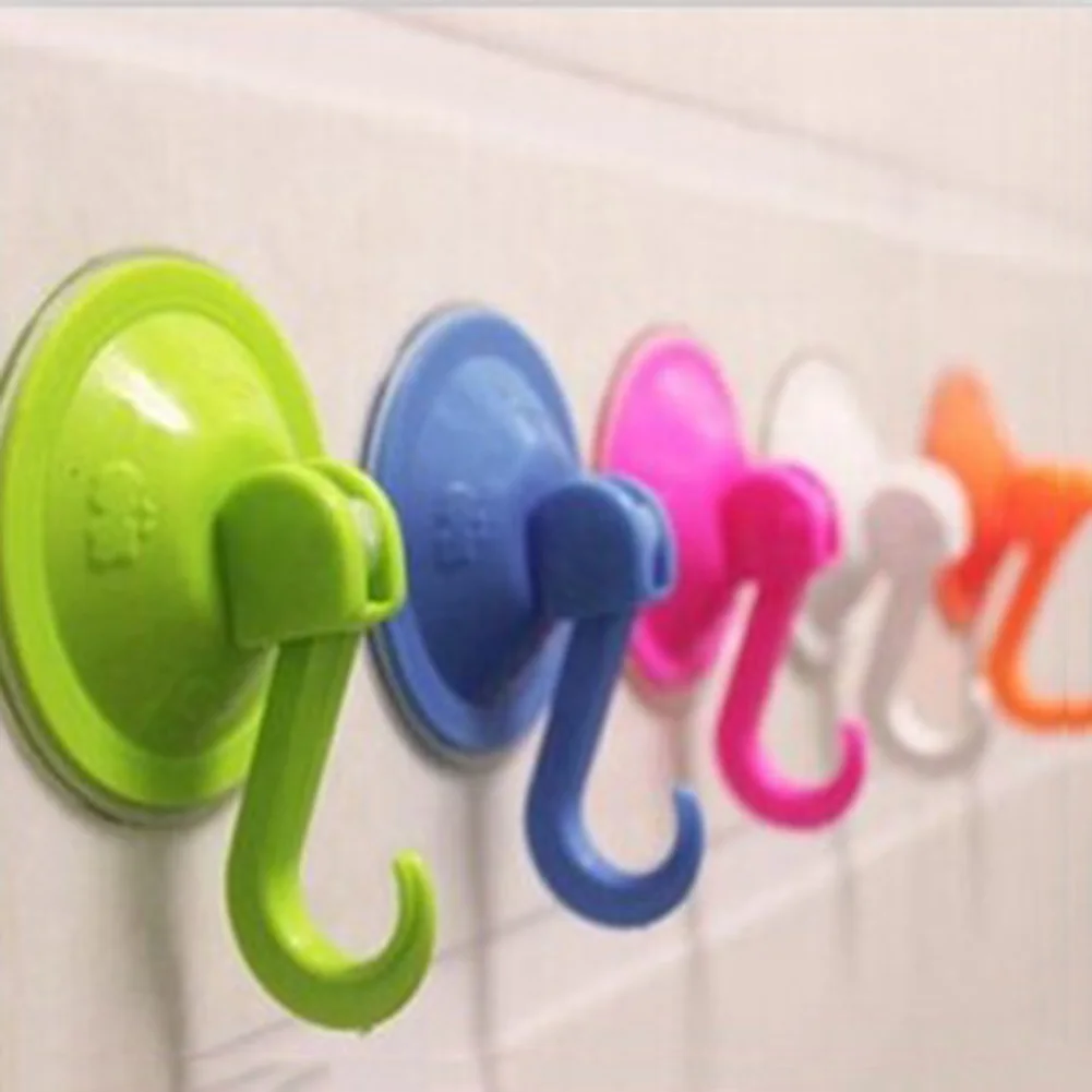 

Plastic Vacuum Suction Cup Hook Decoration Kitchen Bathroom Powerful Suction Cup Suction Cup Random Color