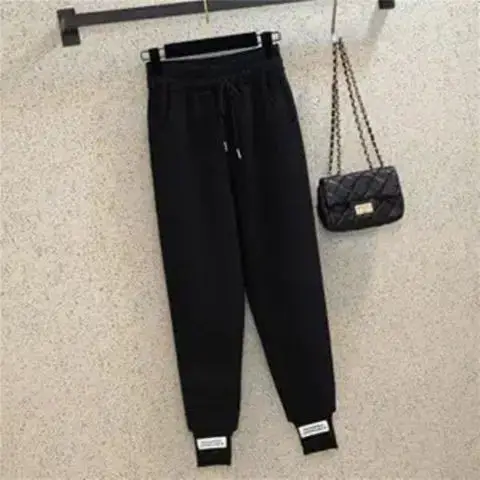

Autumn and winter 2020 new Korean plush and thickened high waist Harem Pants sports and leisure Leggings